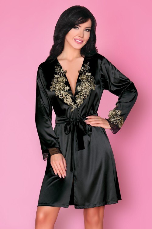Halat negru satin Livia Corsetti Natasha 1